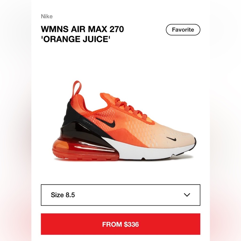 Nike  Air Max 270 'Orange Juice' - Orange/Black